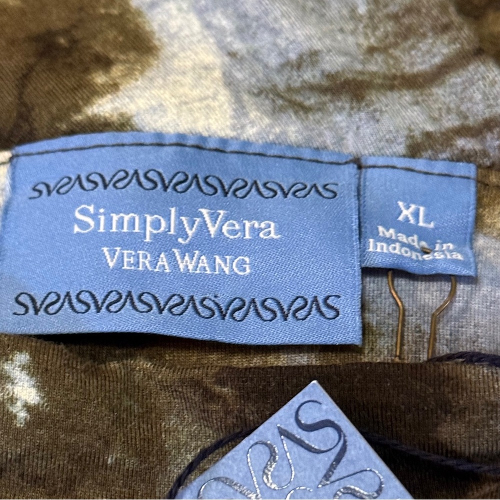 New with tags! Simply Vera Vera Wang Blue and Brown Tie-dye Dress - Picture 2 of 14